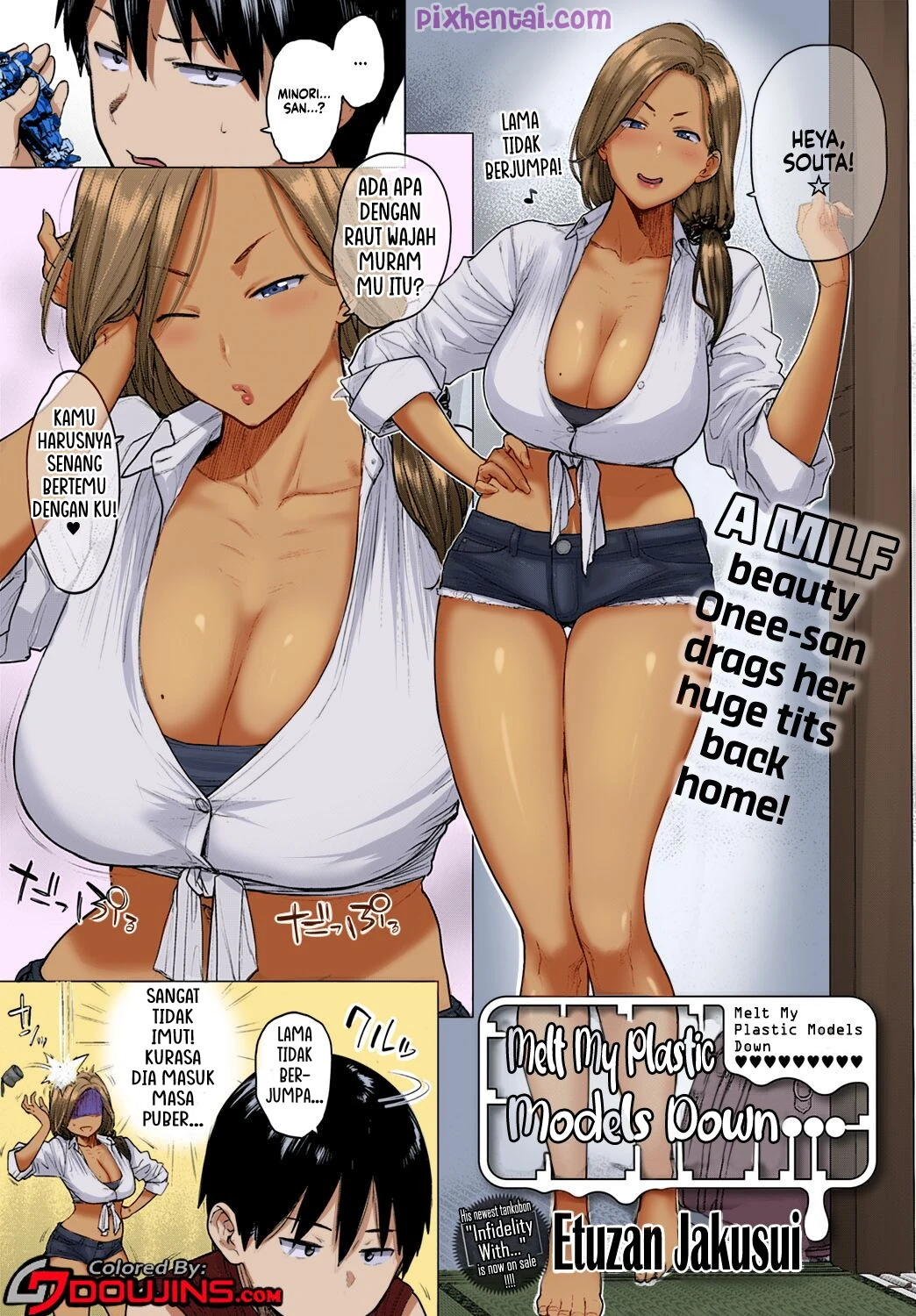 Komik hentai xxx manga sex bokep A MILF Beauty Onee san drags her Huge Tits back Home 2